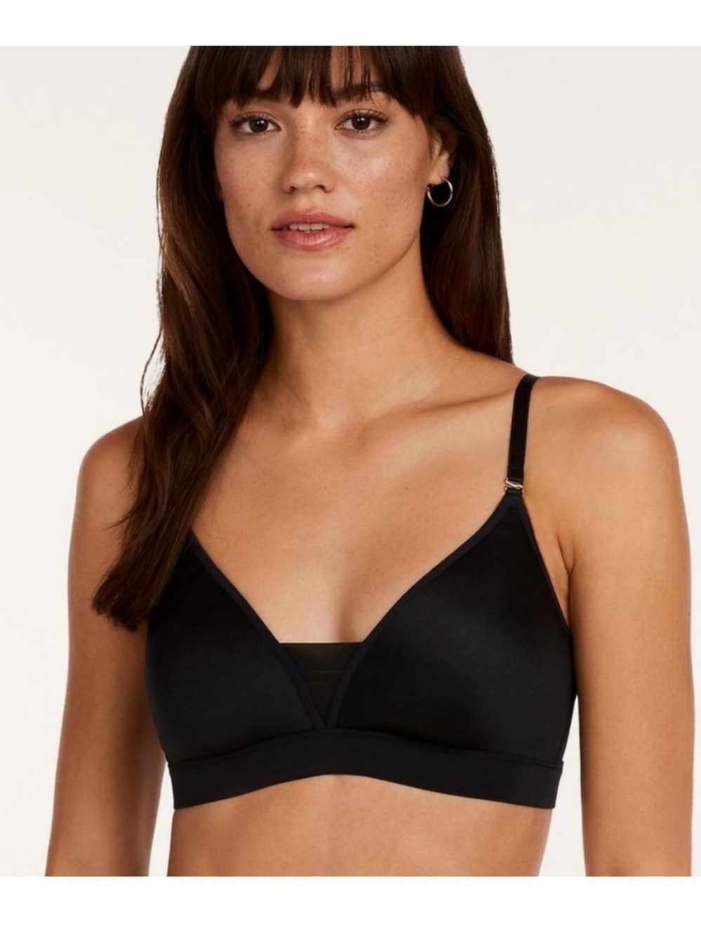 ThirdLove 24/7 Seamless Wireless Bra 34C 1/2 Black Convertible Strap